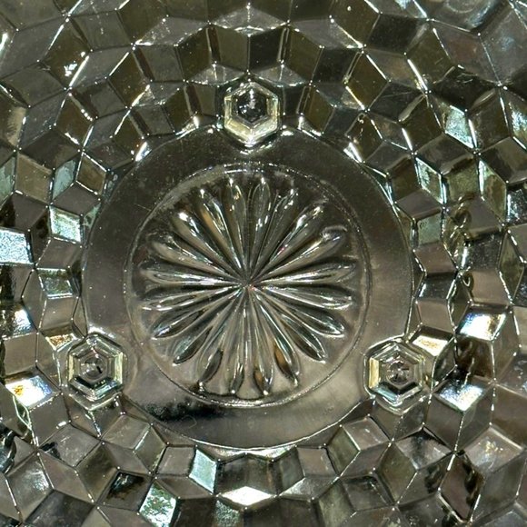 VTG Indiana Colony Glass Whitehall Cubist Cake Plate Serving Platter 12 3/8 In. - Picture 4 of 5